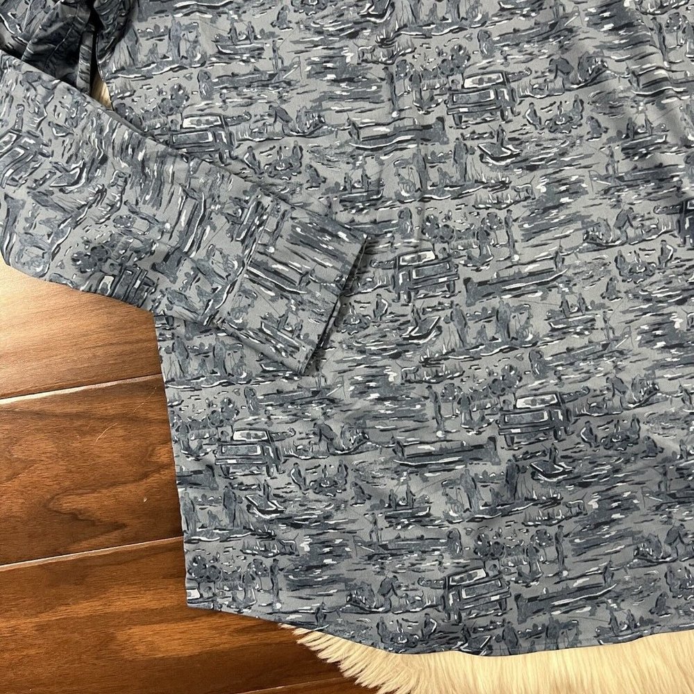 Southern Tide Blue Patterned Casual Button Down S… - image 8